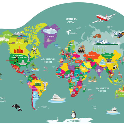 Mapa sveta 7 stiker